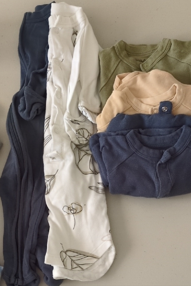 Goumi Assorted Baby Onesies in Neutral Tones